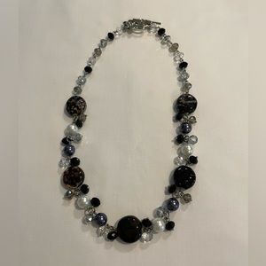 Clustered Chunky Black and Brown Bead Necklace